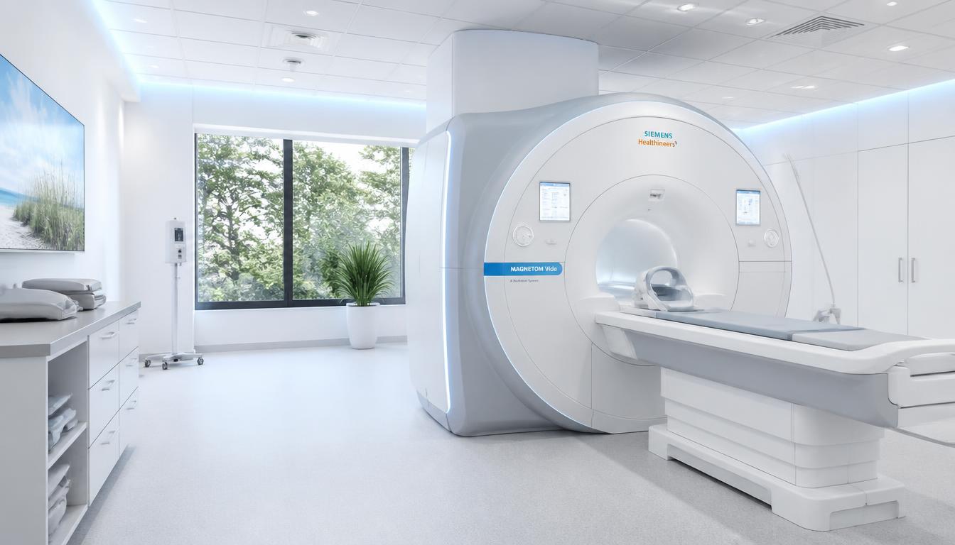 Modern MRI scanner in a clean clinical imaging suite